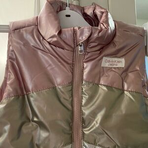Calvin Klein Kids Pink and Tan Puffer Jacket